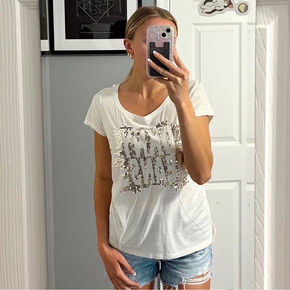 DKNY Jeans Sparkly T Shirt - Picture 1 of 6